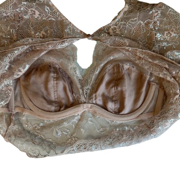 EUC! VS Dream Angels Allure Evening Blush Shimmer Long Sleeve Bra Top Size XS - Picture 8 of 16